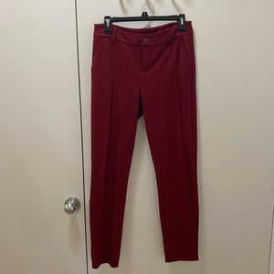 CAbi Women's Straight Leg Pants in Deep Red